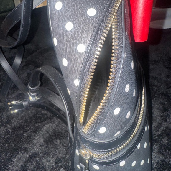 Kate Spade Black and White Polka Dot Backpack with Red Bow - Picture 6 of 6